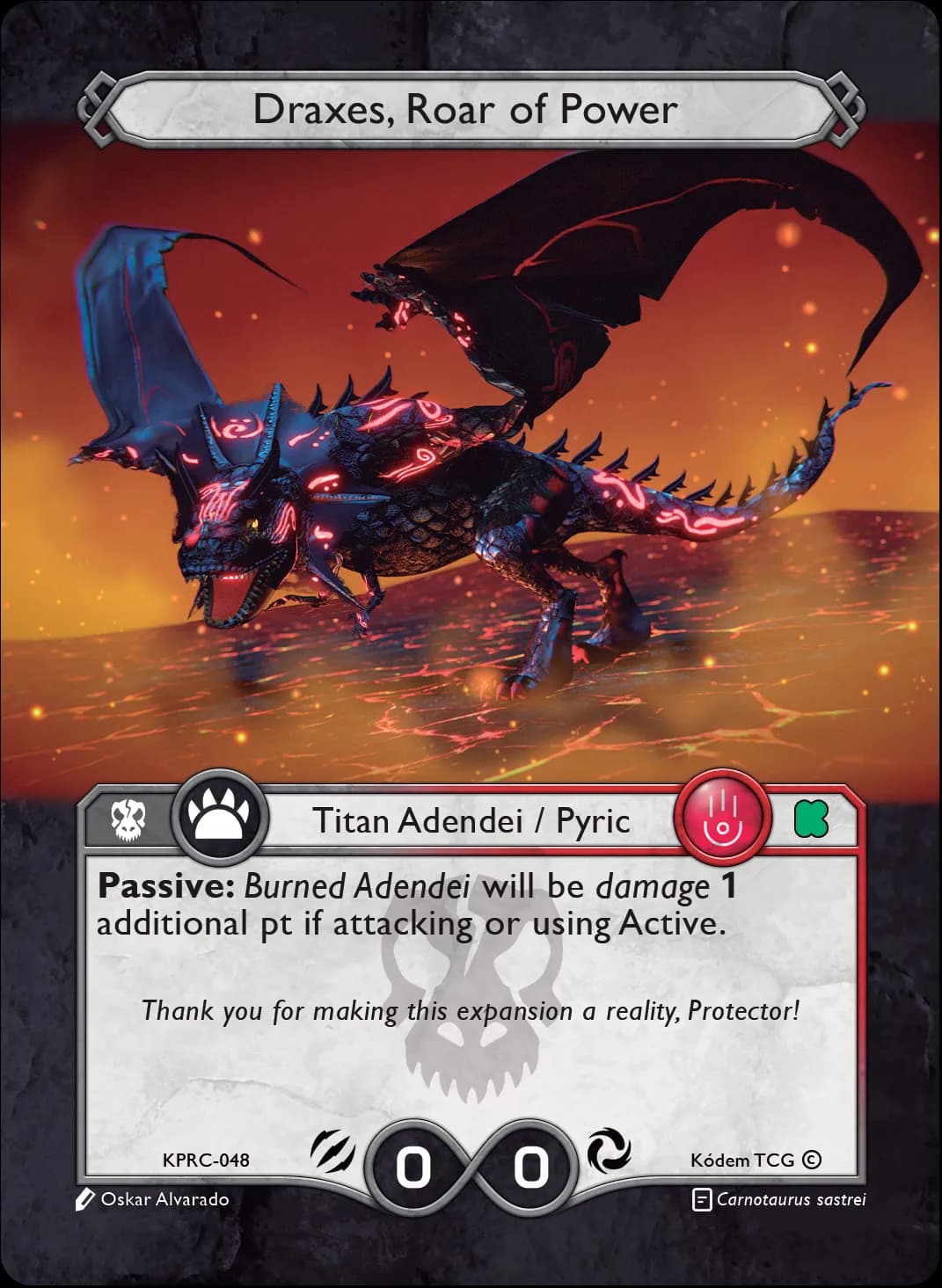Draxes, Rugido de Poder