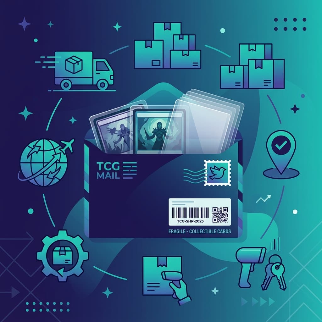 Embalaje y logística de envíos de cartas TCG Preparación de envíos seguros de cartas TCG embaladas con fundas rígidas