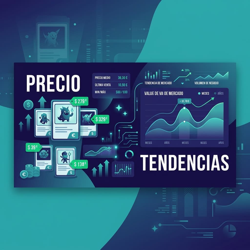 Histórico y evolución de precios de cartas TCG Gráfica de evolución de precios y tendencias de valor de cartas TCG
